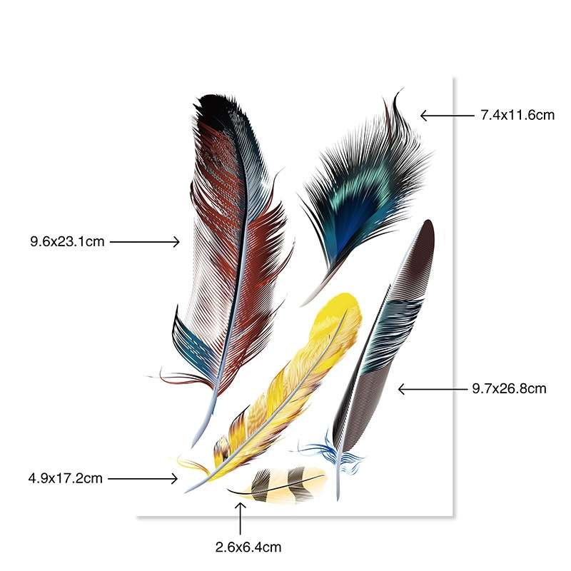 5 Sets Car 3D Feather Body Sticker Scratch Blocking Sticker(Black Feathers)