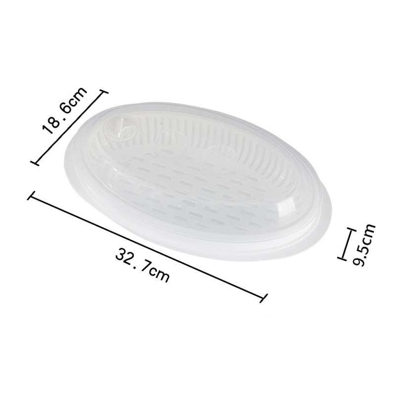 Microwave Fish Steamer With Lid Preserved Steamed Fish Plate