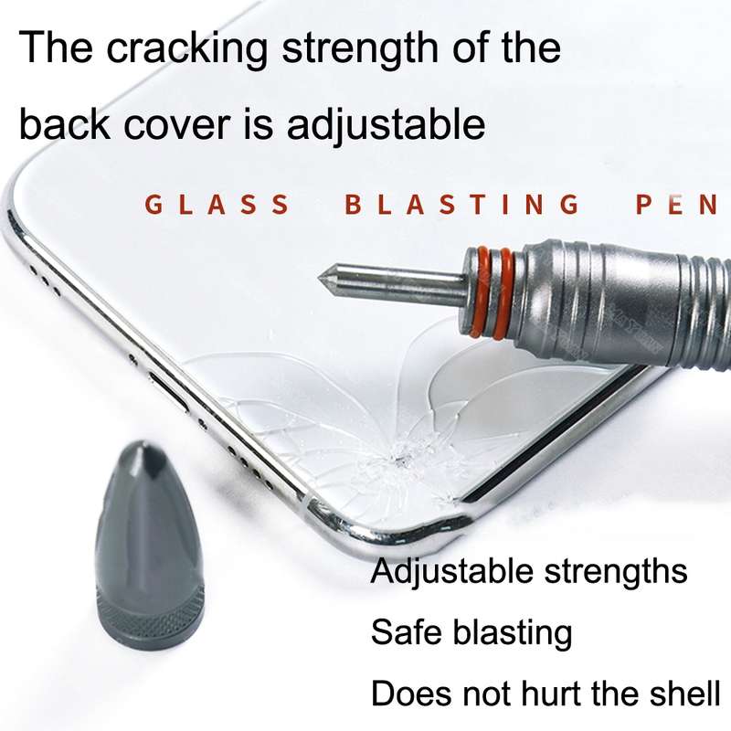 MaYuan Protect Glass Back Cover Broken Screen Pen Phone Glass Blasting Pen(Black)