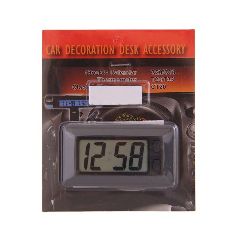 C33 Mini Home Car Electronic Clock With Hook And Loop Fastener(Black)