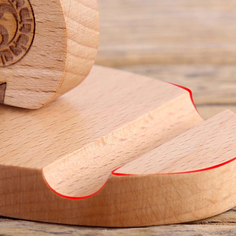 Wooden Mobile Phone Bracket Beech Lazy Mobile Phone Holder,Style: Piggy