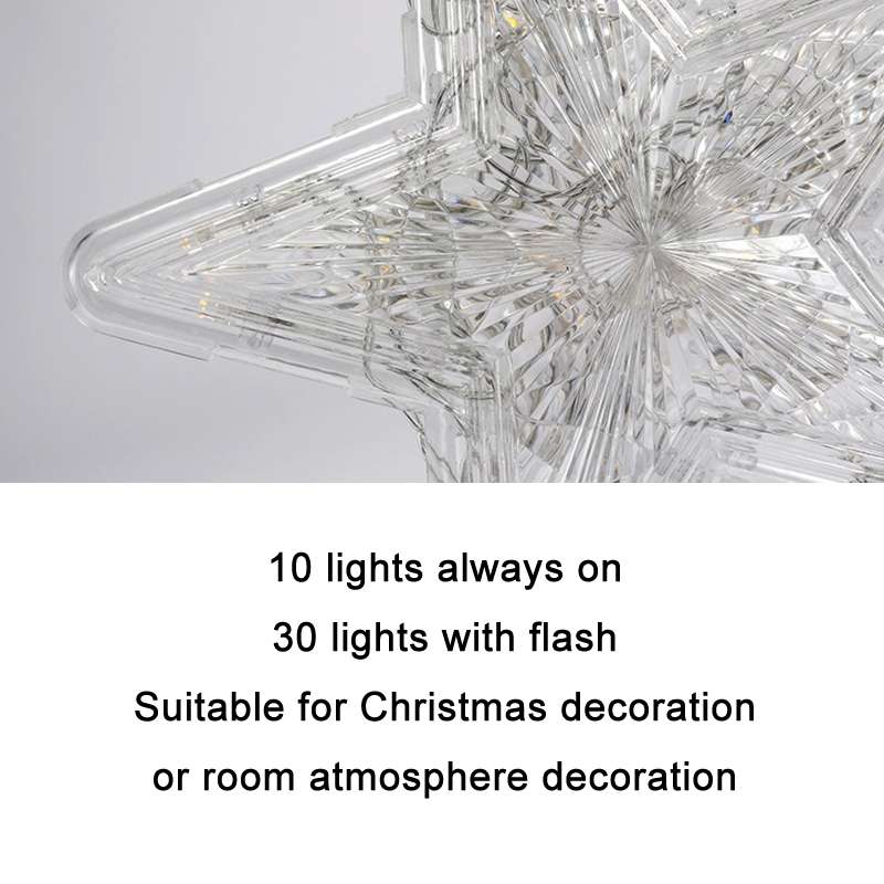 Christmas Tree Top Light LED Glowing Star Lights, Size: Large Battery Model(Red)