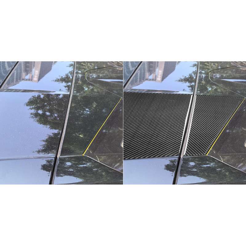 For Chevrolet Corvette C8 4pcs /Set Roof Camera Both Sides Stickers(Black)