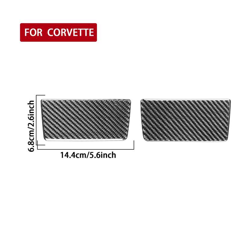 For Chevrolet Corvette C8 2pcs /Set Vanity Mirror Panel Sticker(Black)