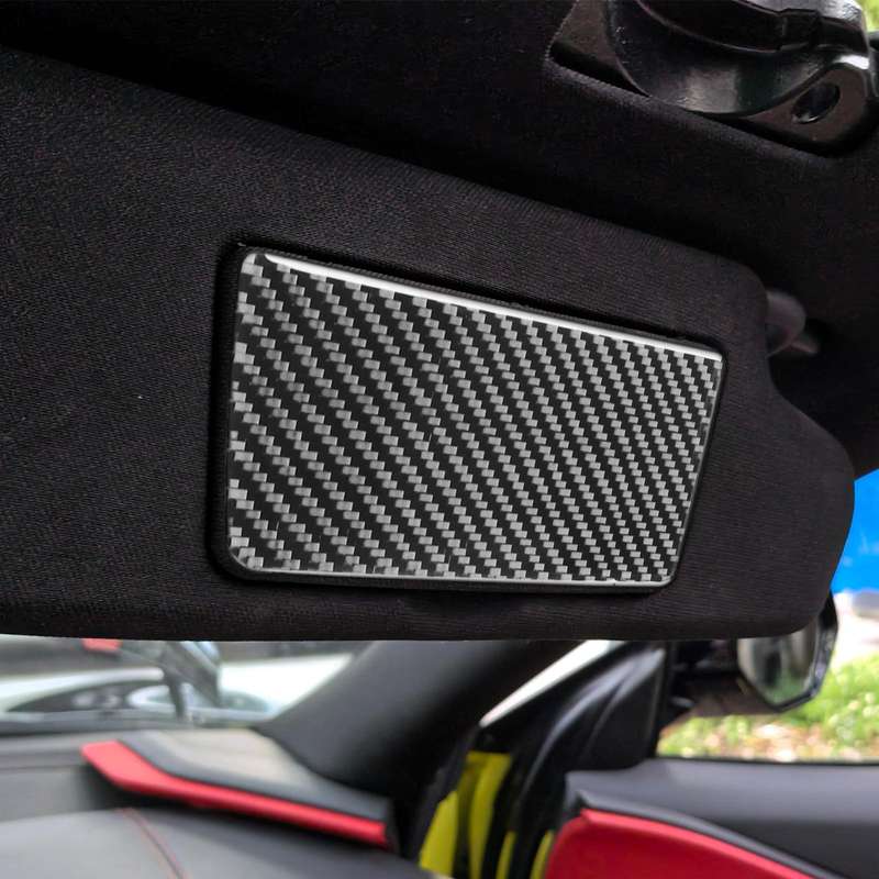 For Chevrolet Corvette C8 2pcs /Set Vanity Mirror Panel Sticker(Black)