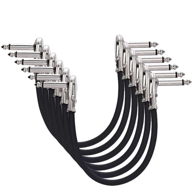 Single Block Audio Instrument Electric Guitar Effect Line, Cable Length: 15cm(Flat Head Gold)