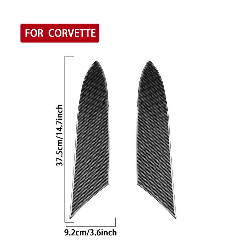 For Chevrolet Corvette C8 2pcs /Set Inner Armrest Panel Sticker(Black)