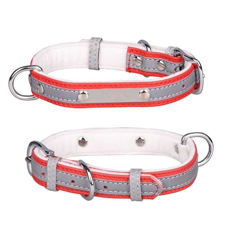 CL181K Pet Soft Reflecting Collar, Size: M(Velvet Bottom Blue)