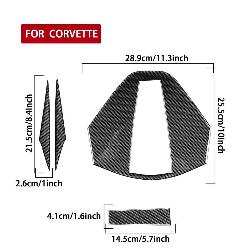 For Chevrolet Corvette C8 4pcs /Set Rear Roof Camera Sticker(Black)