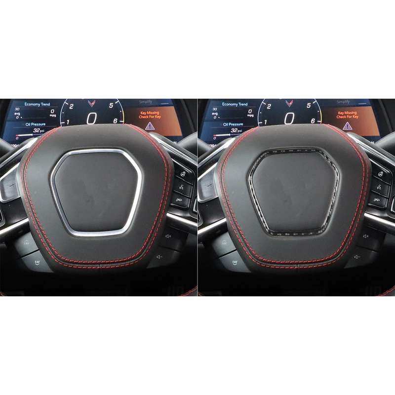 For Chevrolet Corvette C8 Steering Wheel Frame Sticker(Black)