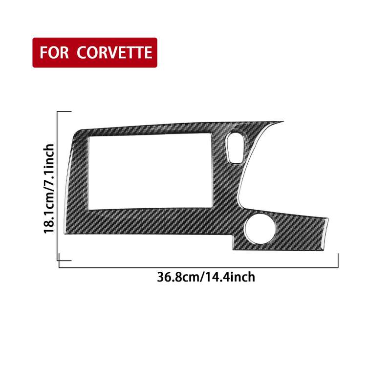 For Chevrolet Corvette C8 Right-Hand Drive Central Control Screen Frame Sticker(Black)