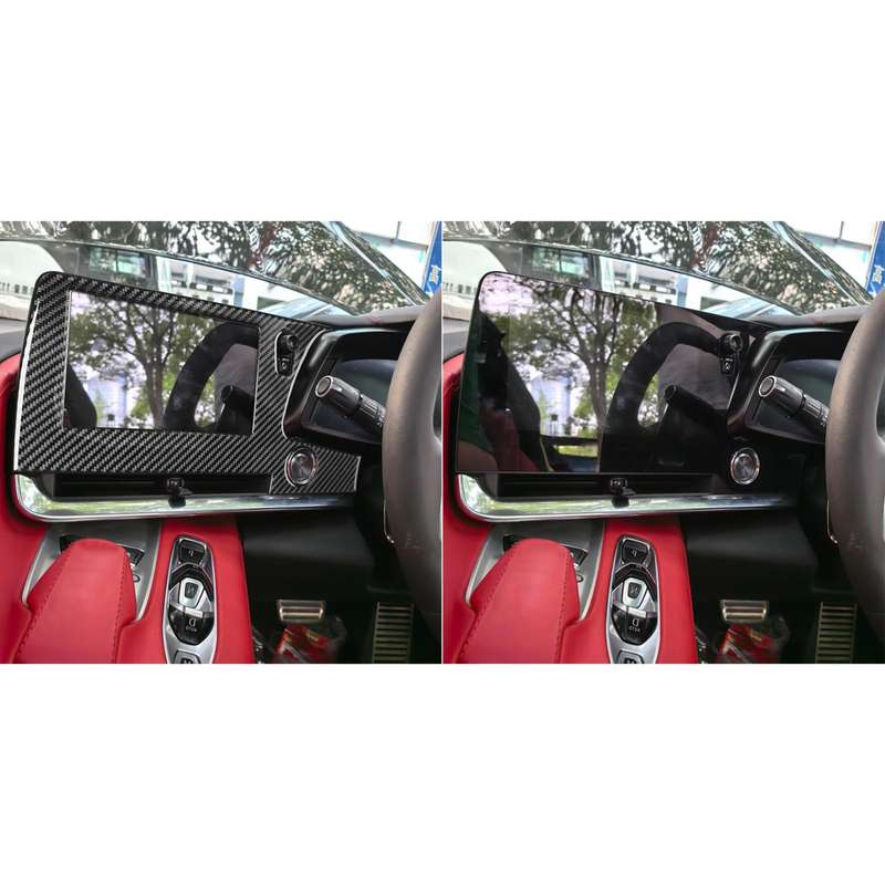 For Chevrolet Corvette C8 Right-Hand Drive Central Control Screen Frame Sticker(Black)