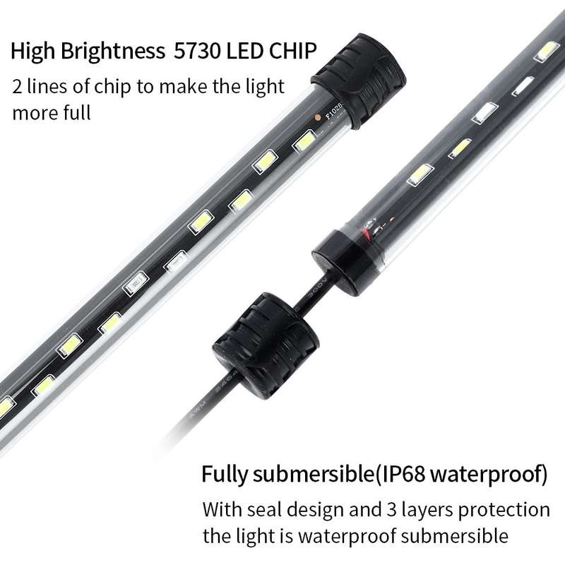 Q20CF RGB Light 90-260V Aquarium Diving Light LED Fish Tank Light(EU Plug)
