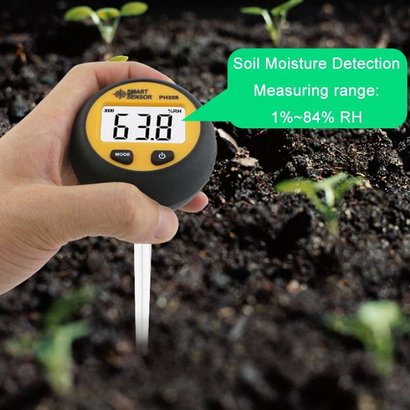 Smart Sensor PH328 Soil Acidity Meter Fertilizer Nutrient Humidity Detector