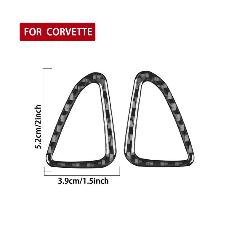 For Chevrolet Corvette C8 2pcs/Set Car Door Air Vent Sticker(Black)