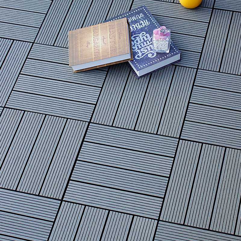Outdoor Plastic Wood Waterproof Anti-corrosion Splicing Floor(Black)