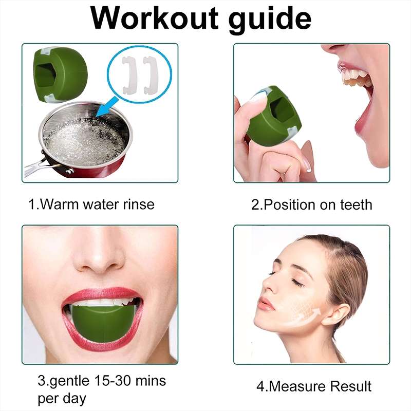 3PCS 2nd Generation Masseter Ball Mandibular Trainer Facial Muscle Trainer Silicone Face-Lifting Dev