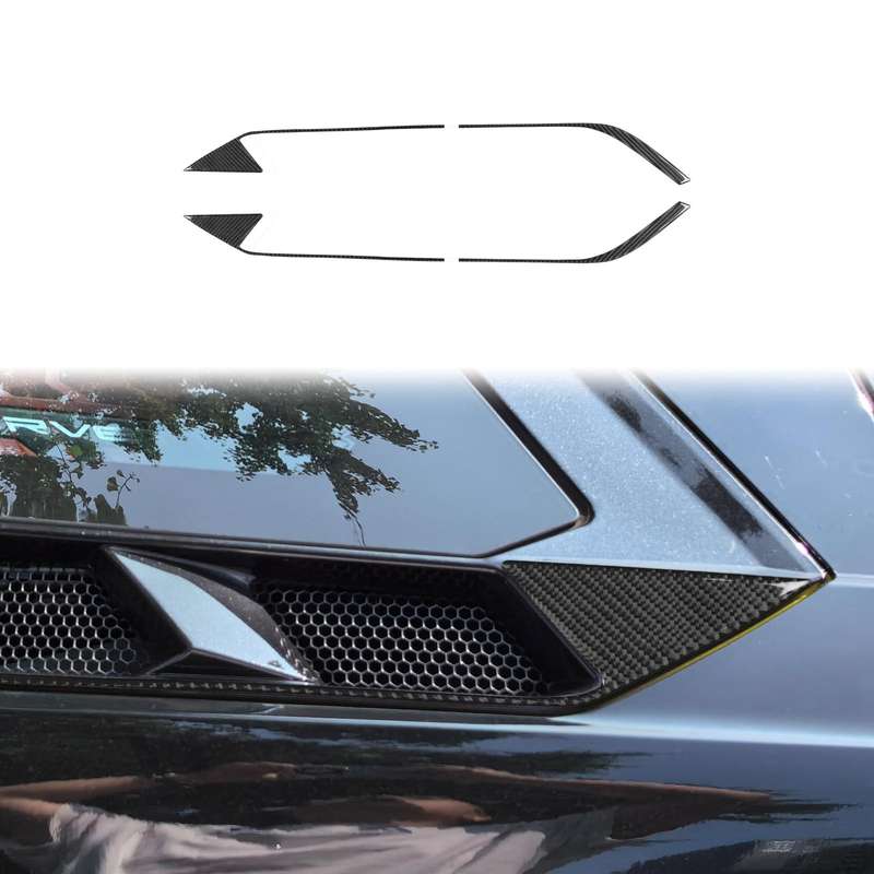 For Chevrolet Corvette C8 4pcs /Set Roof Engine Vent Sticker(Black)