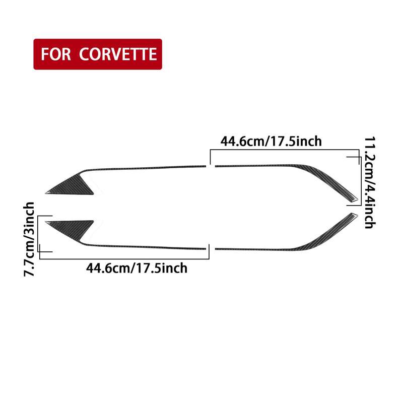 For Chevrolet Corvette C8 4pcs /Set Roof Engine Vent Sticker(Black)