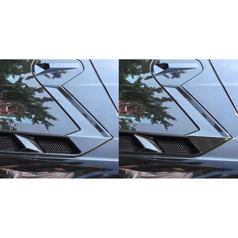For Chevrolet Corvette C8 4pcs /Set Roof Engine Vent Sticker(Black)