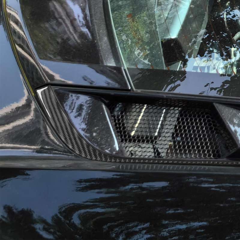 For Chevrolet Corvette C8 4pcs /Set Roof Engine Vent Sticker(Black)