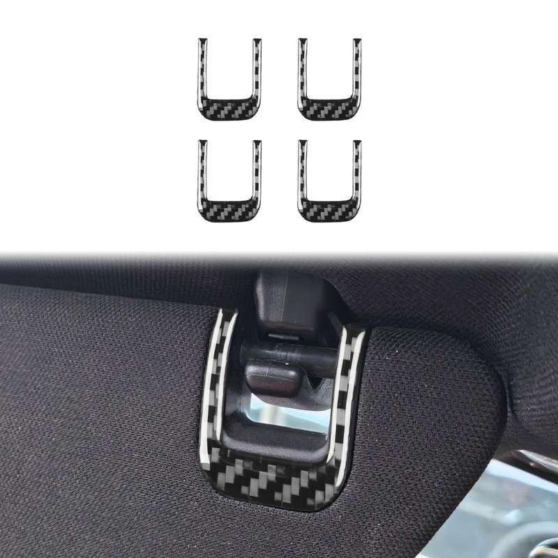 For Chevrolet Corvette C8 4pcs /Set Sun Visor Decorative Sticker(Black)