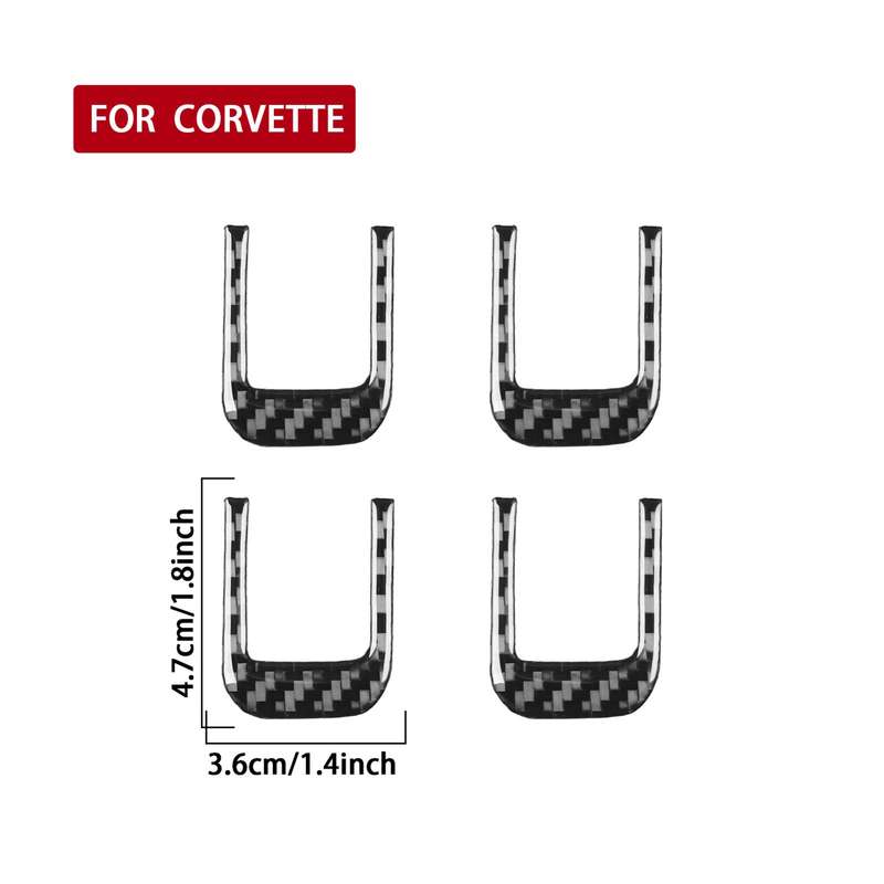 For Chevrolet Corvette C8 4pcs /Set Sun Visor Decorative Sticker(Black)