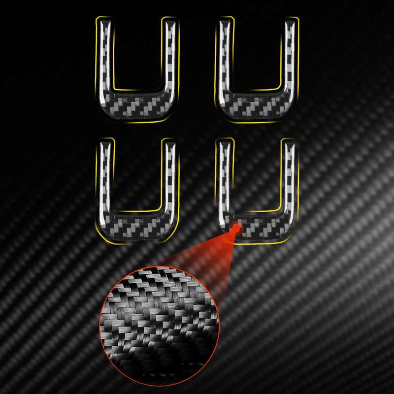 For Chevrolet Corvette C8 4pcs /Set Sun Visor Decorative Sticker(Black)