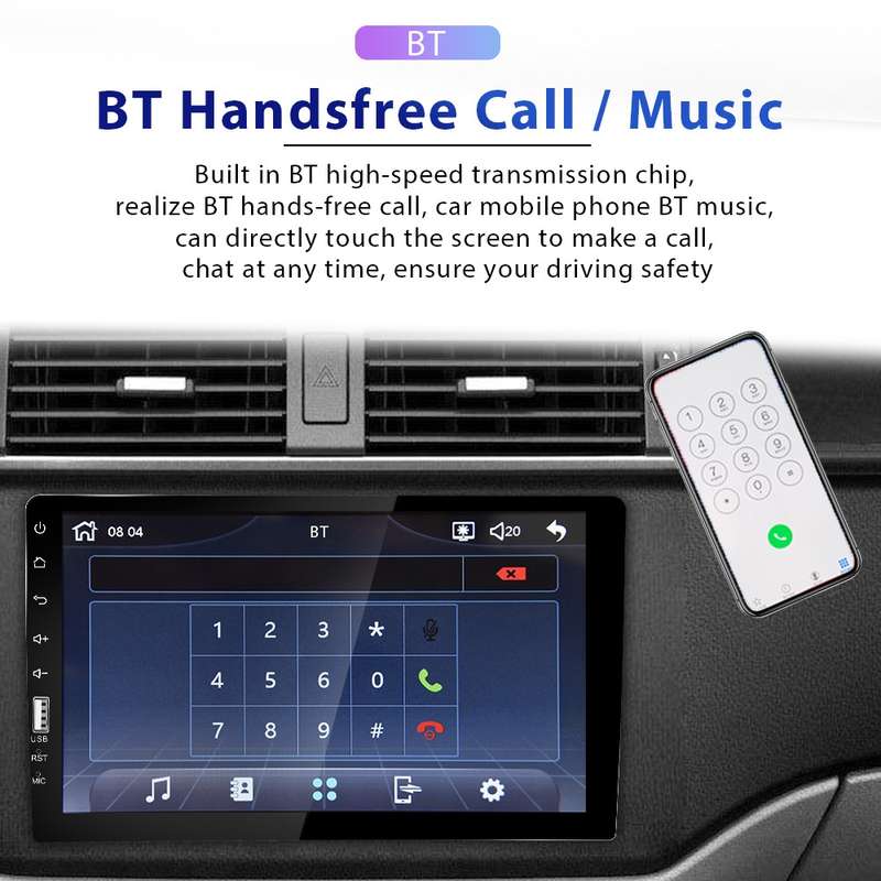Q3570 9 inch Carplay Single Spindle MP5 Player, Style: Standard+8 Light Camera