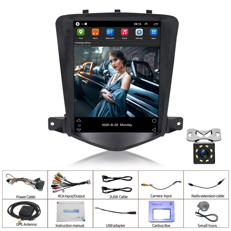 For Chevrolet Cruze 9.7 inch Navigation Integrated Machine, Style: Standard+8 Light Camera(2+32G)