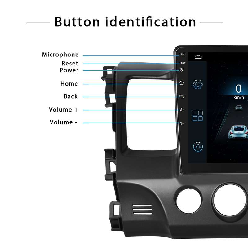 For Honda Civic 10.1 inch Android WiFi Navigation Machine, Style: Standard+12 Light Camera(2+32G)