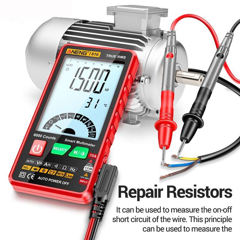 ANENG 616 Automatic High-precision Digital Display Capacitance Multimeter, Color: Red(Color Box)