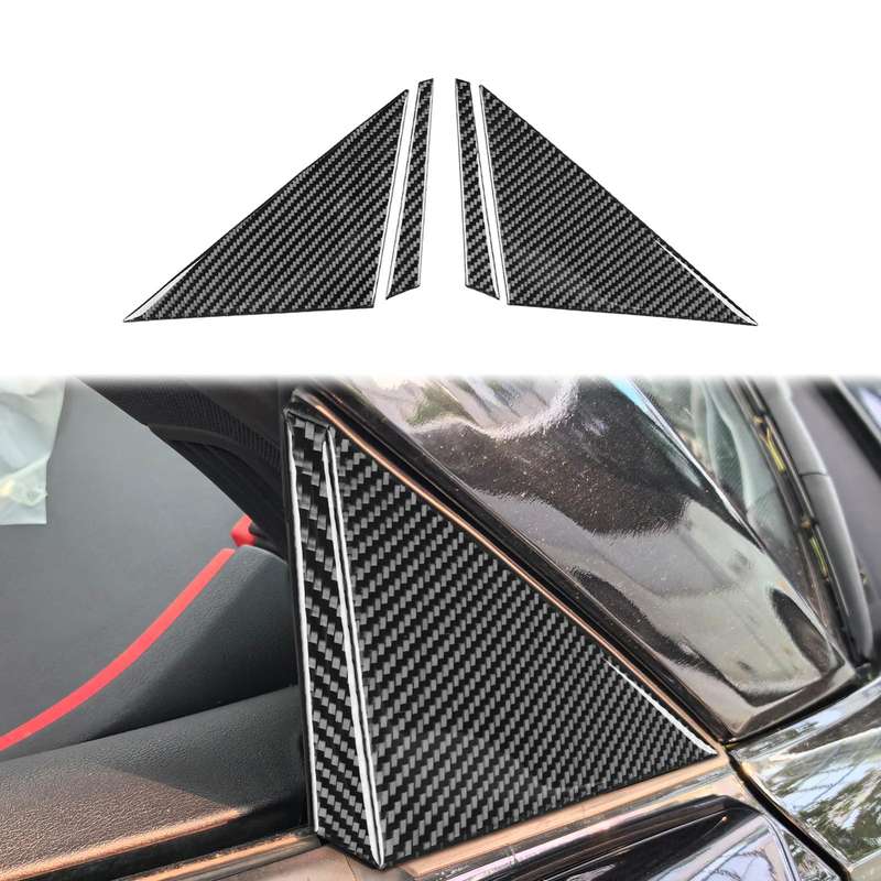 For Chevrolet Corvette C8 4pcs /Set External A-Pillar Decorative Sticker(Black)