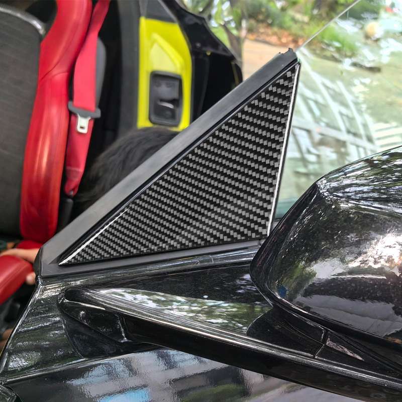 For Chevrolet Corvette C8 4pcs /Set External A-Pillar Decorative Sticker(Black)