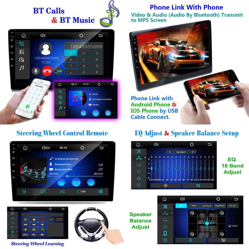 C7001 7 inch Touch Screen Built-In CarPlay Car MP5 Player, Style: Standard+AHD Camera