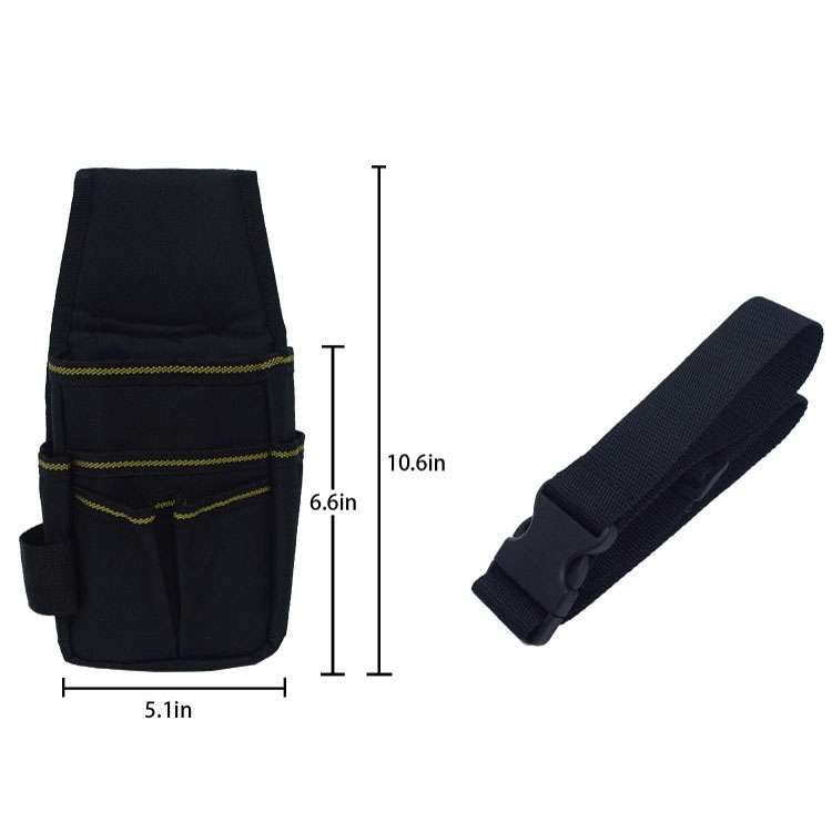 Lightweight Adjustable Hardware Tools Waist Bag Storage Bag(Black)