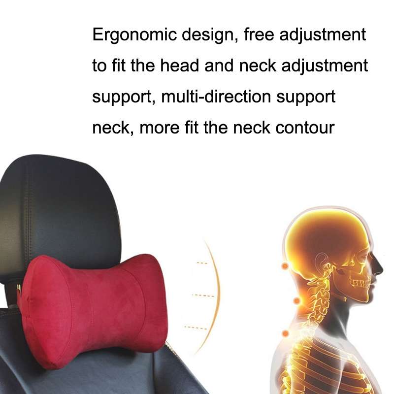 Car Memory Cotton Headrest Protective Cervical Spine Seat Sleeping Pillow(Brown)