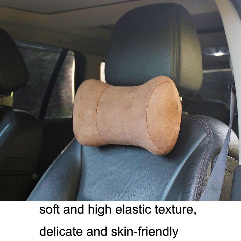 Car Memory Cotton Headrest Protective Cervical Spine Seat Sleeping Pillow(Brown)