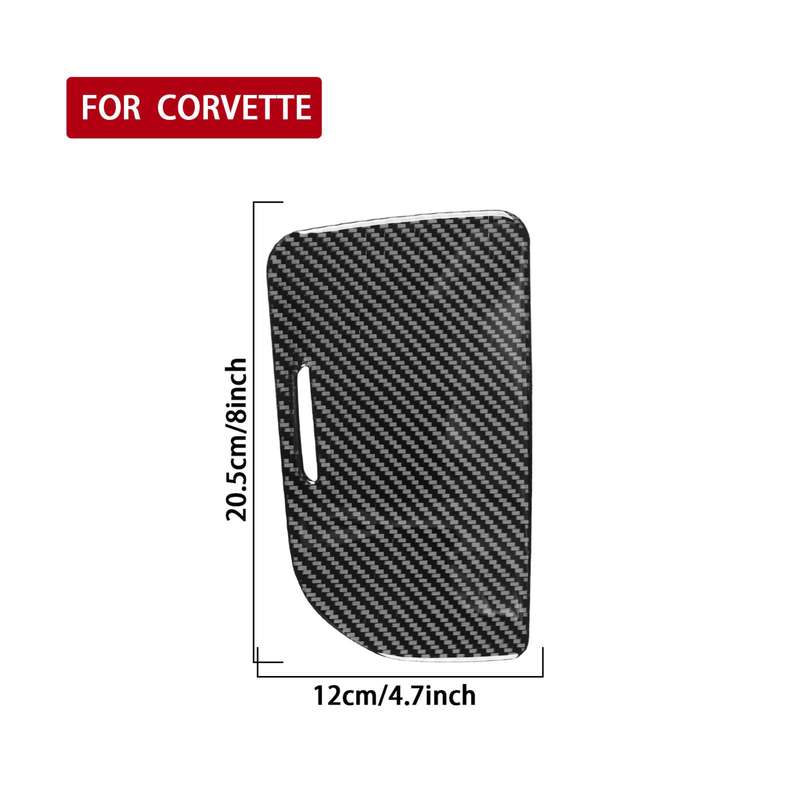 For Chevrolet Corvette C8 Left-Hand Drive Center Control Cup Cover Sticker(Black)