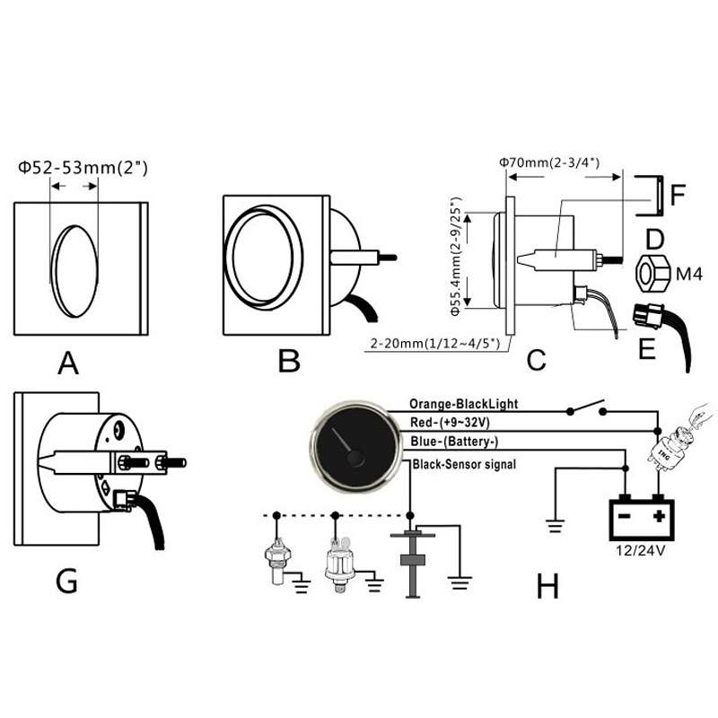 PMM2 DN52mm 12/24V 0-190Ohm Marine Balance Table Lift Table(BN)