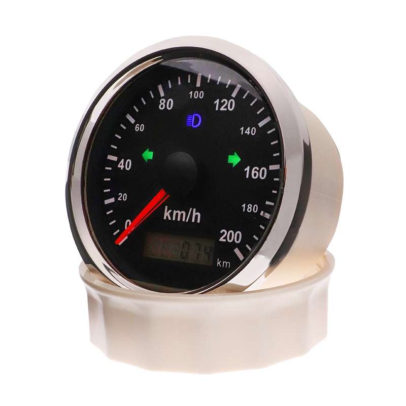 TNG85 200KM Car Motorcycle GPS Speed Odometer With Alarm(Black Frame With Black Background)