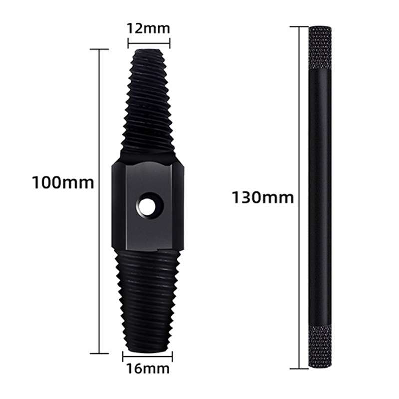 4 / 6 Points Faucet Break Screw Remover Smooth Silky Tooth Double-headed Screw Tool(Black)