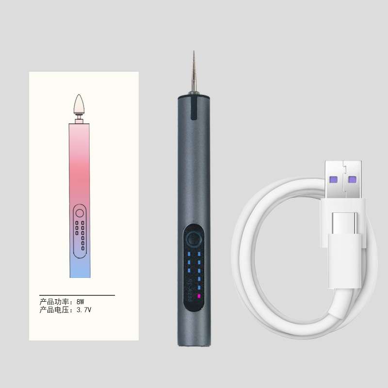 A288 Electric Grinding Machine Small Handheld Carving Pen, Style: Gray