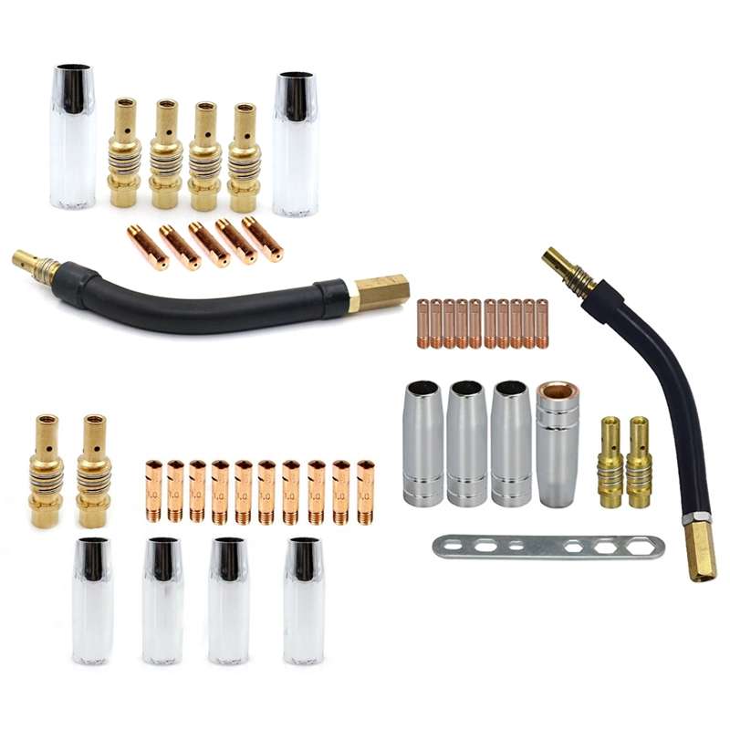 16 PCS / Set Welding Needle Point Vover Nozzle Kit Gas Shielded Welding Conductive Nozzle
