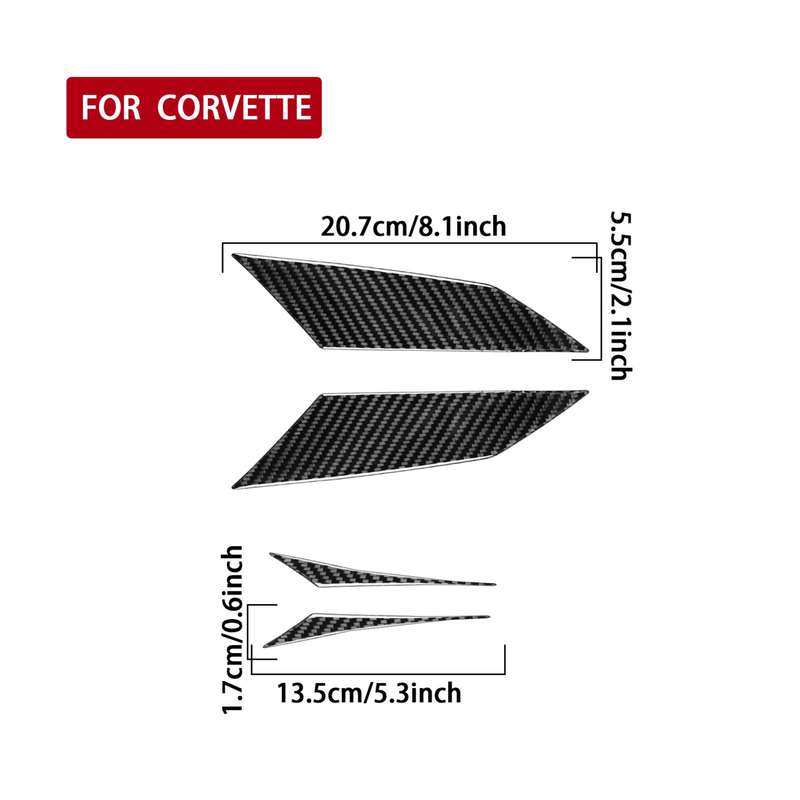 For Chevrolet Corvette C8 4pcs /Set Taillight Both Sides Decorative Stickers(Black)