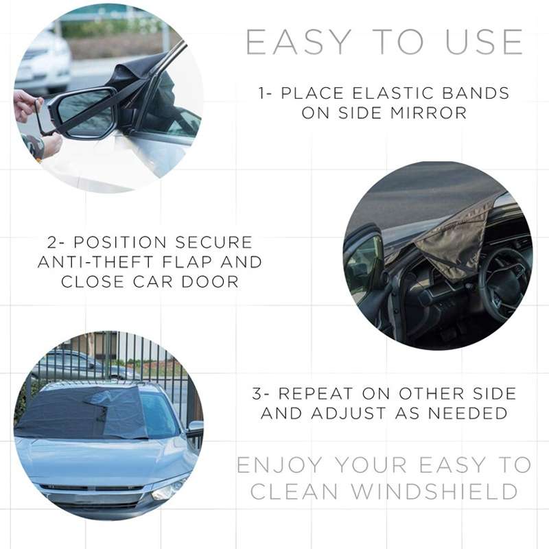 600D Oxford Cloth Car Snow Block Waterproof Windshield Coverings L 220 x 140cm