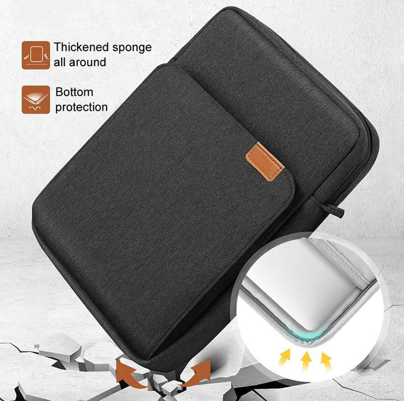 Vertical Laptop Bag Handheld Shoulder Crossbody Bag, Size: 9.7-11 Inch(Light Gray)