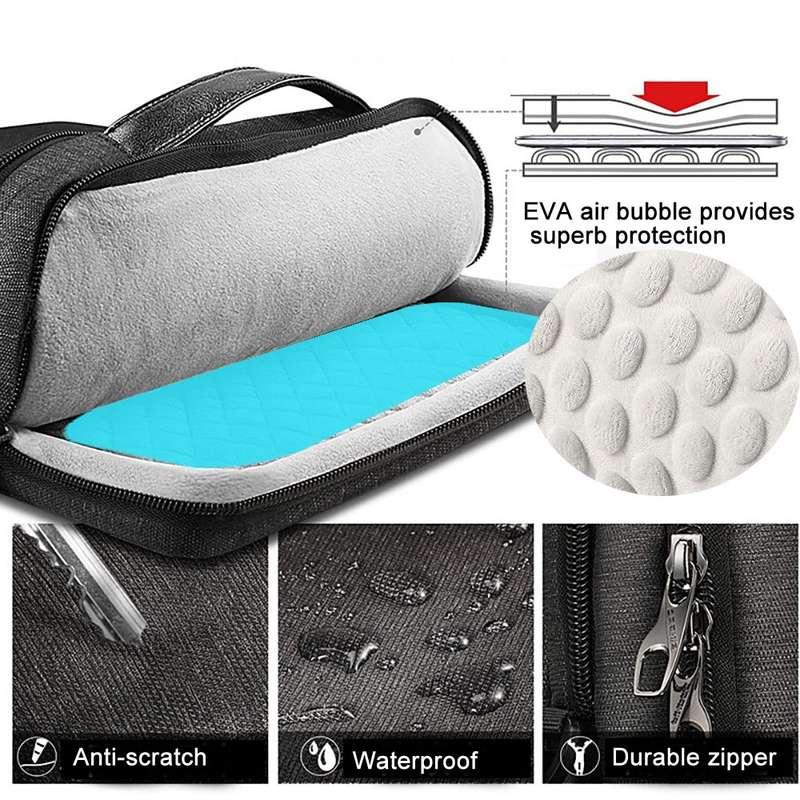13.3-14 Inch Portable Laotop Bag Waterproof Multifunctional Shoulder Crossbody Bag(Black)