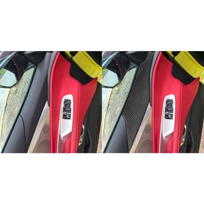 For Chevrolet Corvette C8 2pcs /Set Door Panel Decorative Sticker(Black)