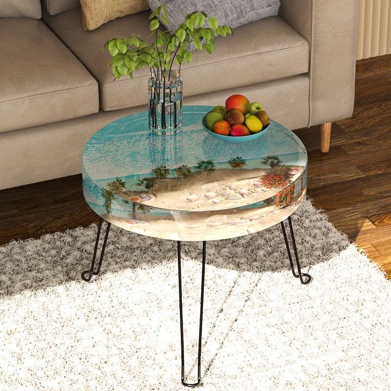 DIY Crystal Drip Rubber Round Table Mold Quicksand Table Silicone Mold 35cm Round Table Mold